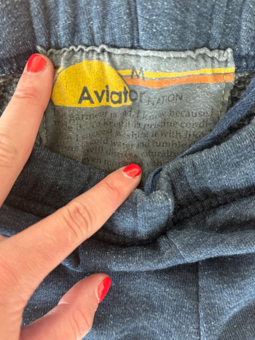 Aviator Nation Navy Sweatshirt with Neon Pink Lightning Bolt - Picture 5 of 5